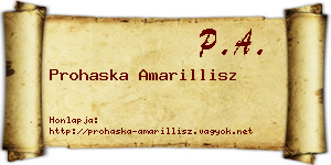 Prohaska Amarillisz névjegykártya